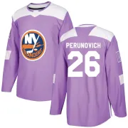 Youth Scott Perunovich New York Islanders Fights Cancer Practice Jersey - Purple Authentic